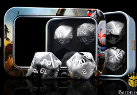 Baron of Dice - Infinity: N5 Marbled with White Official Dice Set