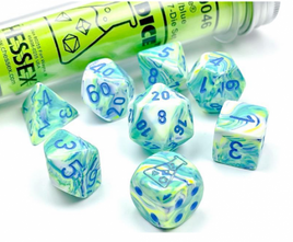 Chessex 30046 - Lab Dice: Festive Garden/blue Polyhedral RPG Dice Set (plus bonus die)