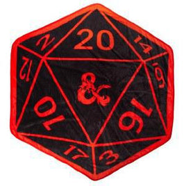 D&D - D20 Throw Blanket Black with Red