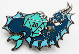 Foam Brain Games Enamel Pin - Dice Dragons: Water