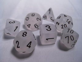 Chessex 27401 - Frosted Clear/black Polyhedral RPG Dice Set