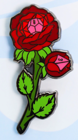 Foam Brain Games Enamel Pin - Hollow Hearts: Dice Rose