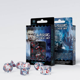 Q Workshop - Classic RPG: Transluscent Blue & Red RPG Dice Set