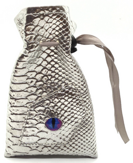 Old School Dice - Dragon Eye Dice Bag - Silver Dragon