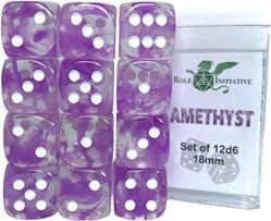 Role 4 Initiative - Dice - Amethyst 12d6 Set 18mm