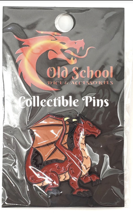Old School Dice & Accessories Enamel Pin - Red Dragon