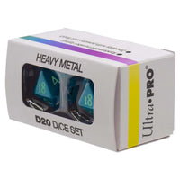 Ultra Pro - Dice - Vivid Heavy Metal Dice 2ea D20 Teal