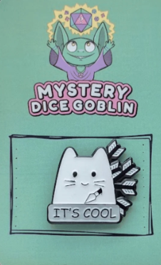 Mystery Dice Goblin Enamel Pin - It's Cool Cat