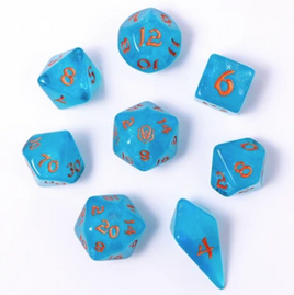 Hymgho - Wyrmforged: Ray of Frost Rounded Edge RPG Dice Set