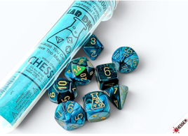 Chessex 30078 - Lab Dice: Gemini Green-Teal with Gold Polyhedral RPG Dice Set (plus bonus die)
