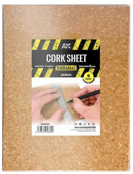 AK Interactive - Cork Sheet 6mm Coarse Grained (1 Sheet)