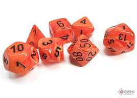 Chessex - 27433 - Vortex Orange/black Polyhedral 7-Dice Set