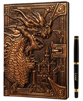 Lynx - Faux Leather 3D Journal Bronze Dragon