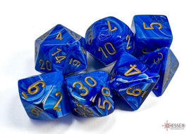 Chessex 27436 - Vortex Blue/gold Polyhedral RPG Dice Set