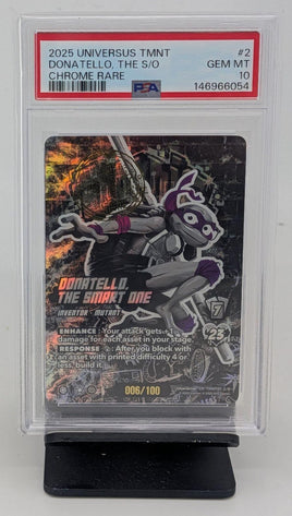 Graded Universus - TMNT Donatello, The Smart One #2 Chrome Rare Serialized 005/100 PSA 10 GEM MT