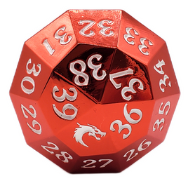 Old School Dice - d40 Metal 40mm Spindown Die - Electric Red