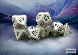 Chessex 25401 - Opaque White/black Polyhedral RPG Dice Set