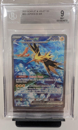 Graded Card - Pokemon - Zapdos ex #202 SIR Beckett 9 MINT
