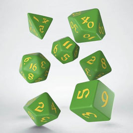 Q Workshop - Classic Runic: Green & Yellow RPG Dice Set