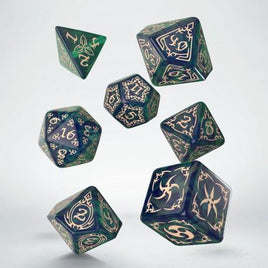 Q Workshop - Tribal: Blue-Green with Beige RPG Dice Set