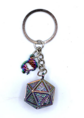 Hymgho - d20 Keychain: Behemoth Brushed Rainbow