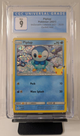 Graded Card - Pokemon - Piplup #20 McD Confetti Holo CGC 9 Mint