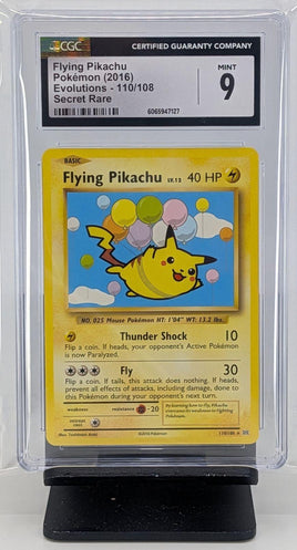 Graded Pokemon - Flying Pikachu SR #110 CGC 9 MINT