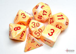 Chessex - 27453 - Festive Sunburst/red Polyhedral 7-Dice Set