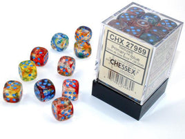 Chessex 27959 - Nebula Primary/blue Luminary 12mm d6 Dice Block (36 Count)