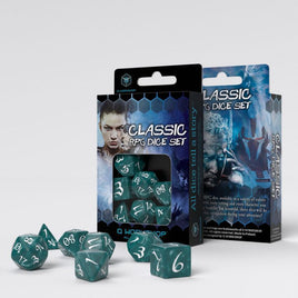 Q Workshop - Classic RPG: Stormy & White RPG Dice Set