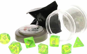 Pizza Dungeon Dice - Lucky - Clear Neon Green