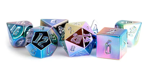 Metallic Dice Games - Dice - Metallic Plated - Rainbow Aegis 7pc Set w/ Uninked