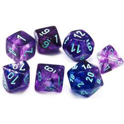 Chessex 27557 - Nebula Nocturnal/blue Luminary Polyhedral RPG Dice Set