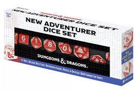 Sirius - Dice - D&D New Adventurer Dice Set Red with White 11pc Set