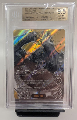 Graded Card - Universus - Beast Titan, Finale #6 Chrome Rare Serialized 068/100 Beckett 9.5 GEM MINT