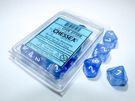 Chessex 27386 - Borealis Sky Blue/white Luminary d10 Set (10 Count)