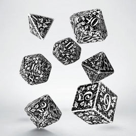 Q Workshop - Forest Dice: White & Black RPG Dice Set