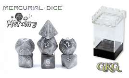 Gate Keeper Games - Mercurial Mercury Solar Sparkle Silver RPG Dice Set