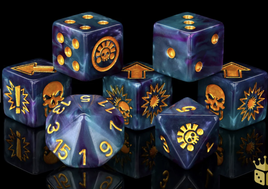 Baron of Dice - Bloody Football: Tanzanite Natives Dice Set