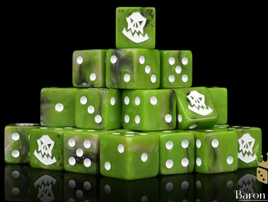 Baron of Dice - Ork 16mm Square Corner d6 Set