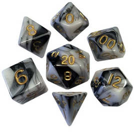 Fanroll - Marble with Gold RPG Dice Set