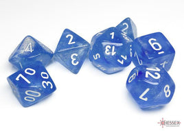 Chessex - 27586 - Borealis Sky Blue/white Luminary Polyhedral 7-Dice Set