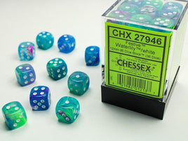 Chessex - 27946 - Festive Waterlily/white 12mm d6 Dice Block (36 dice)