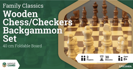 Let's Play Games - Wooden Chess/Checkers Backgammon Set