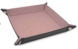 BCW - Dice Tray - LX Leatherette Square Dice Tray - Pink