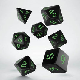 Q Workshop - Classic Runic: Black & Green RPG Dice Set