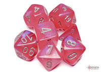 Chessex - 27584 - Borealis Pink/silver Luminary Polyhedral 7-Dice Set