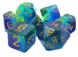 Old School Dice - Gradients: Night Time Swim RPG Dice Set