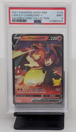 Graded Pokemon - Lance's Charizard V #133 PSA 9 MINT