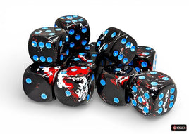 Chessex 24608 - Brush Dark Side/blue 16mm d6 Dice Block (12 Count)